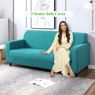 HOKiPO Polyester 3 Seater Sofa Plain Cover(Pack of 1 Green)