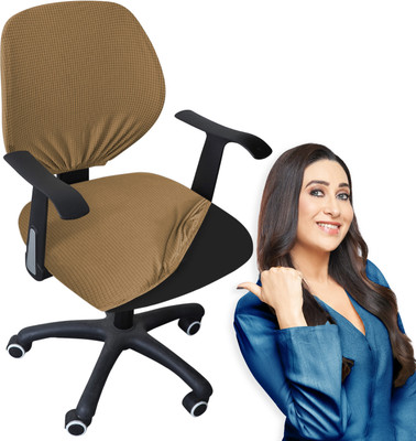 HOKiPO Jacquard 1 Seater Chair Plain Cover(Pack of 1 Light Brown)