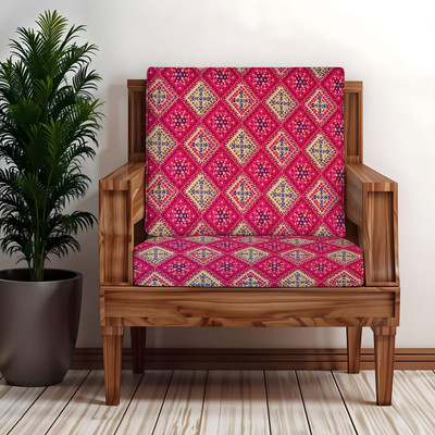 HOTKEI Polycotton 1 Seater Sofa Geometric Cover(Pack of 2 Pink)