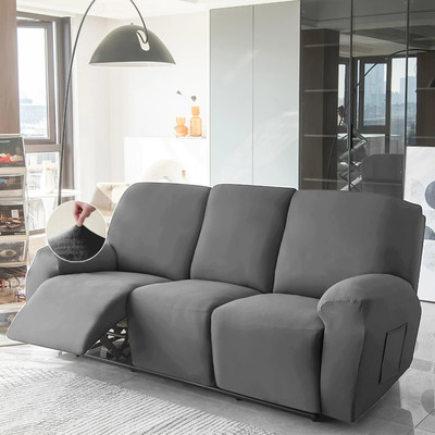 HOKiPO Velvet 3 Seater Sofa Plain Cover(Pack of 1 Dark Grey)
