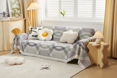 KUBER INDUSTRIES Polyester Plain 3 Seater Sofa Cover(Multicolor Pack of 1)