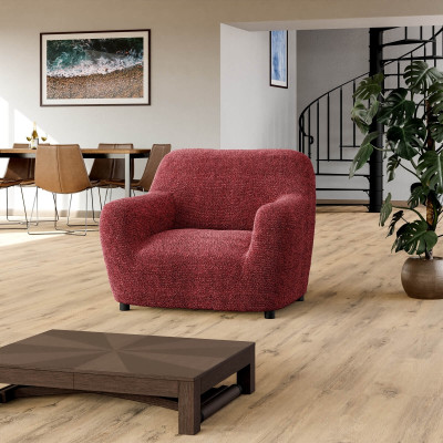 Bellissima Covers Pet Friendly 1 Seater Sofa Plain Cover(Pack of 1 Mediterraneo Bordeaux)