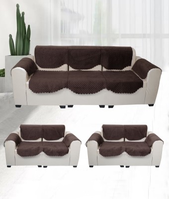 GOLDENIZ Velvet Plain Sofa Cover(Brown Pack of 12)