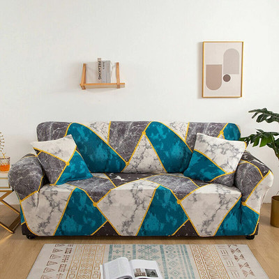 lukzer Polyester Geometric 3 Seater Sofa Cover(Multicolor Pack of 1)