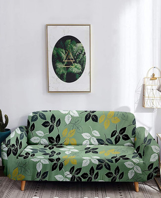 A CUBE LUXURY SOLUTIONS Polyester Abstract 3+1+1 Seater Sofa Cover(Green Pack of 3)