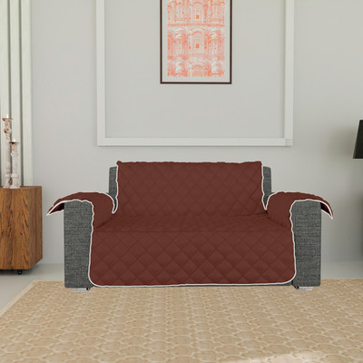 KUBER INDUSTRIES Polyester 3 Seater Sofa Plain Cover(Pack of 1 Brown, Grey)