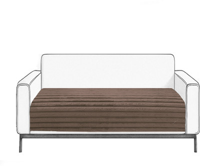 Flooring India Polyester Striped 3 Seater Sofa Cover(Cocoa Pack of 1)
