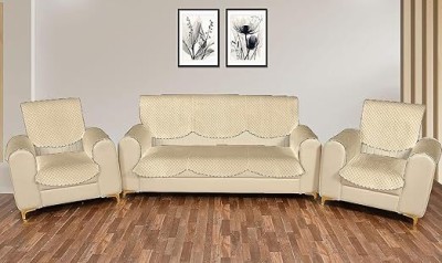 Sparrow world Velvet Striped Sofa Cover(Beige Pack of 10)