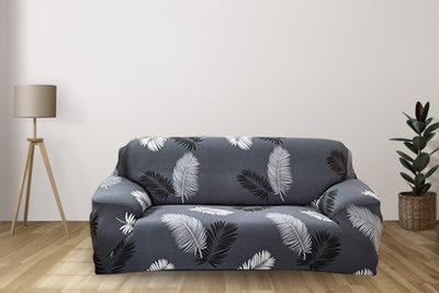 TONY STARK Polycotton Floral 3 Seater Sofa Cover(Grey Pack of 1)