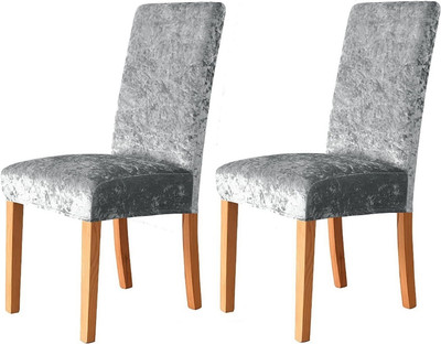 Gouri Polycotton 1 Seater Chair Geometric Cover(Pack of 2 grey)