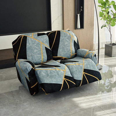 HOKiPO Polyester Abstract 2 Seater Sofa Cover(Multicolor Pack of 1)