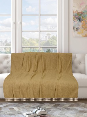 Saral Home Cotton Abstract Sofa Cover(Gold Pack of 1)