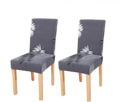 Pyarana Polyester Floral Chair Cover(Grey Pack of 2)