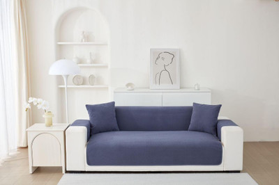 Home Cloud Velvet 3 Seater Sofa Floral Cover(Pack of 1 Blue)
