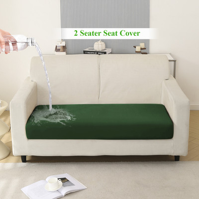 HOKiPO Polyester 2 Seater Sofa Plain Cover(Pack of 1 Waterproof Sofa Seat Cushion Cover, Green)