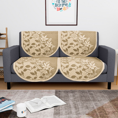 KUBER INDUSTRIES Cotton 2 Seater Sofa Floral Cover(Pack of 4 Grey)
