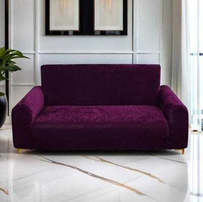 GURU KIRPA TEXTILE Polycotton 3 Seater Sofa Plain Cover(Pack of 1 Wine)