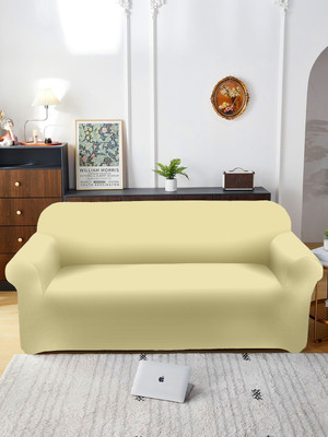 Flipkart SmartBuy Polyester Plain 3 Seater Sofa Cover(Yellow Pack of 1)