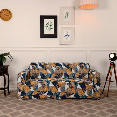 Gifts Island Polyester Geometric 3+1+1 Seater Sofa Cover(Multicolor Pack of 1)