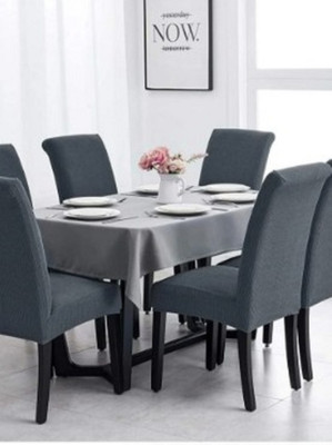 Hindust Polyester 1 Seater Chair Plain Cover(Pack of 4 grey `)