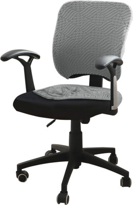 HOKiPO Jacquard 1 Seater Chair Plain Cover(Pack of 1 Light Grey)