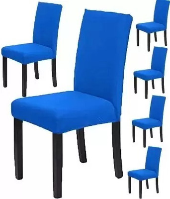Gonsgadapp Polyester Plain 1 Seater Chair Cover(BLUE Pack of 6)