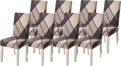 Roodra Creations Polycotton 1 Seater Chair Geometric Cover(Pack of 8 Multicolor)