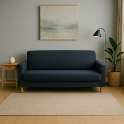 DECORWELL Polyester Plain 3 Seater Sofa Cover(Grey Pack of 1)