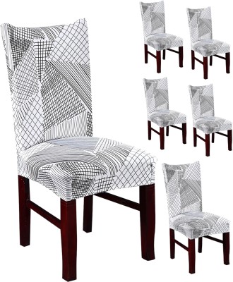 Magic Cover Polyester Floral Chair Cover(White Pack of 6)