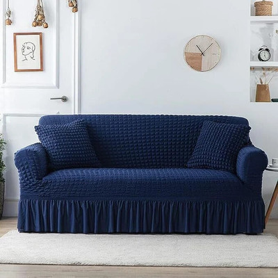 TONY STARK Polycotton 3 Seater Sofa Plain Cover(Pack of 1 Navy Blue)