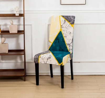 papsun Polyester Geometric 1 Seater Chair Cover(Multicolor Pack of 1)