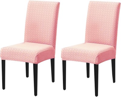 Magic Cover Jacquard Embroidered Chair Cover(Pink Pack of 2)