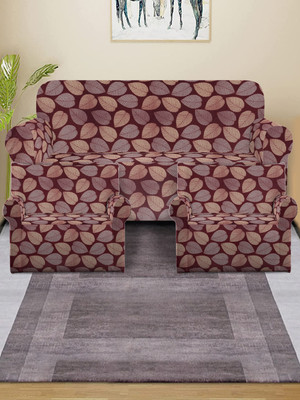 Multitex Polyester Geometric 3 Seater Sofa Cover(Gold Pack of 3)