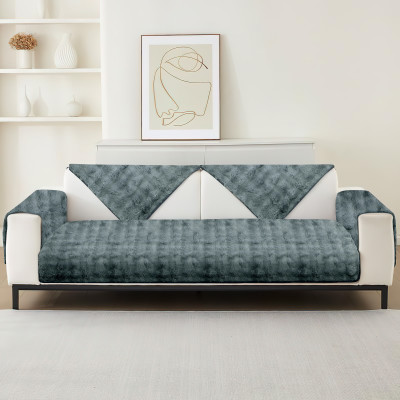 Flipkart SmartBuy Microsuede Abstract 1 Seater Sofa Cover(Grey Pack of 1)