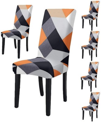NAYISHI Polycotton Geometric Chair Cover(grey Pack of 6)