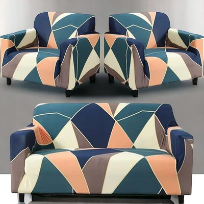 Rajivfab Polyester 3+1+1 Seater Sofa Floral Cover(Pack of 3 green)