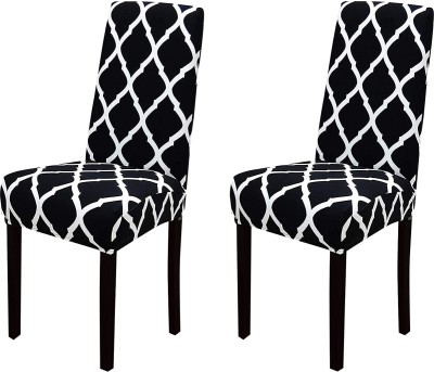 DEEJAY Polycotton Striped Chair Cover(Black Diamond Pack of 2)