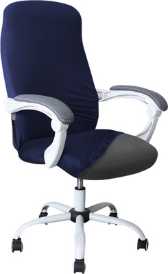 HOKiPO Polyester 1 Seater Chair Plain Cover(Pack of 1 Navy Blue)