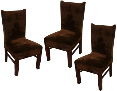 Cosycorner Velvet Plain Chair Cover(Cofee Pack of 3)