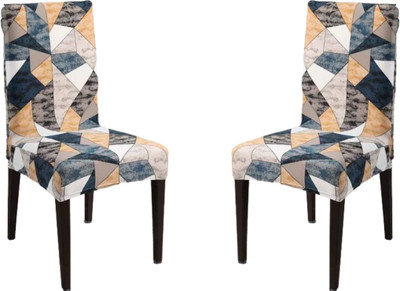 QUIRKYHUB Polycotton Abstract 1 Seater Chair Cover(orange Pack of 2)
