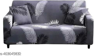 Shri Paras Traders Polyester 3 Seater Sofa Floral Cover(Pack of 1 grey)