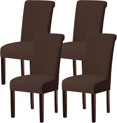 Garg Trading Comp Polycotton Abstract 4 Seater Chair Cover(Brown Pack of 4)
