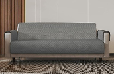 Fashion Throw Velvet 3 Seater Sofa Geometric Cover(Pack of 1 Grey)
