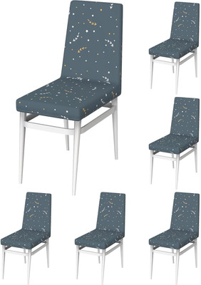 MY ARMOR Polyester Abstract 1 Seater Chair Cover(Star Green Pattern Pack of 6)