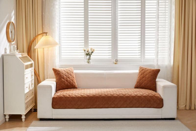 Home Cloud Velvet 3 Seater Sofa Floral Cover(Pack of 1 Brown)