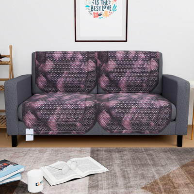 HOMESTIC by Kuber Industries Cotton 2 Seater Sofa Floral Cover(Pack of 4 Brown)