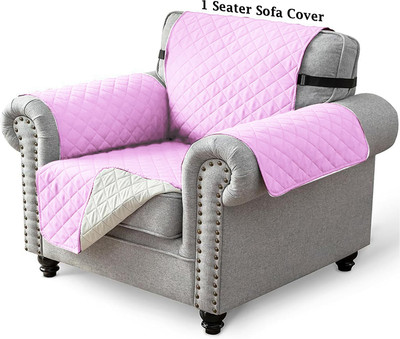 Magic Cover Polyester Abstract 3 Seater Sofa Cover(Pink Pack of 1)