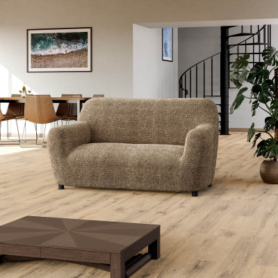 Bellissima Covers Pet Friendly 2 Seater Sofa Plain Cover(Pack of 1 Mediterraneo Coffee)