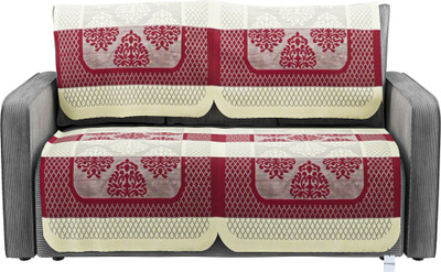 HOMESTIC Cotton 2 Seater Sofa Floral Cover(Pack of 4 Yellow, Red)