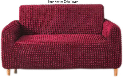Magic Cover Polyester 3 Seater Sofa Striped Cover(Pack of 1 Beige)